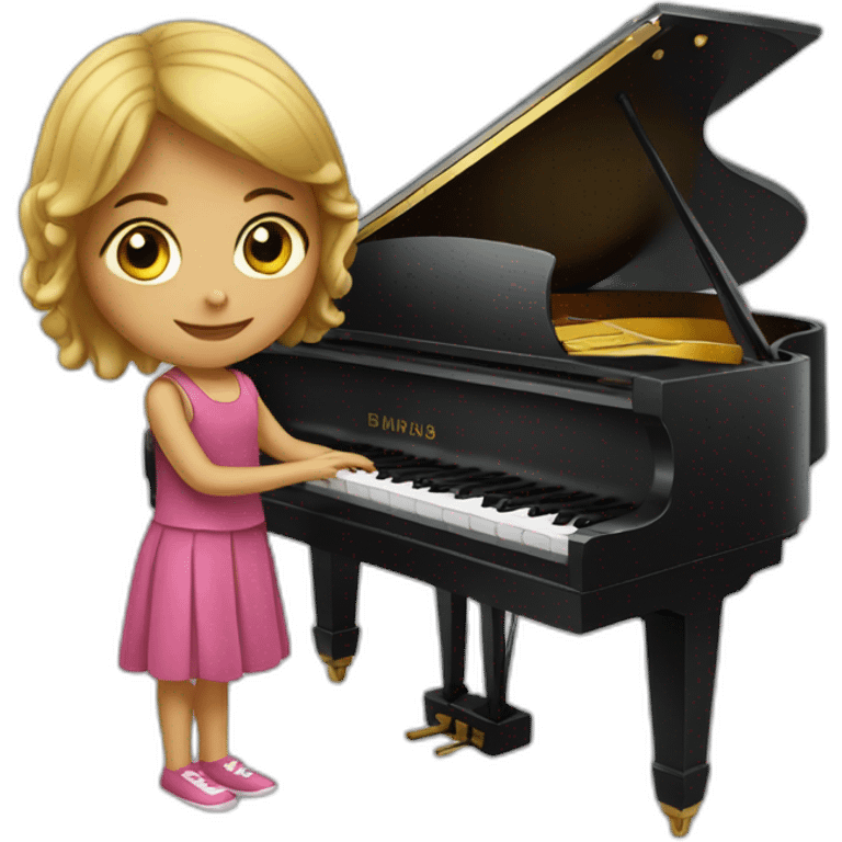 pianist girl with piano emoji