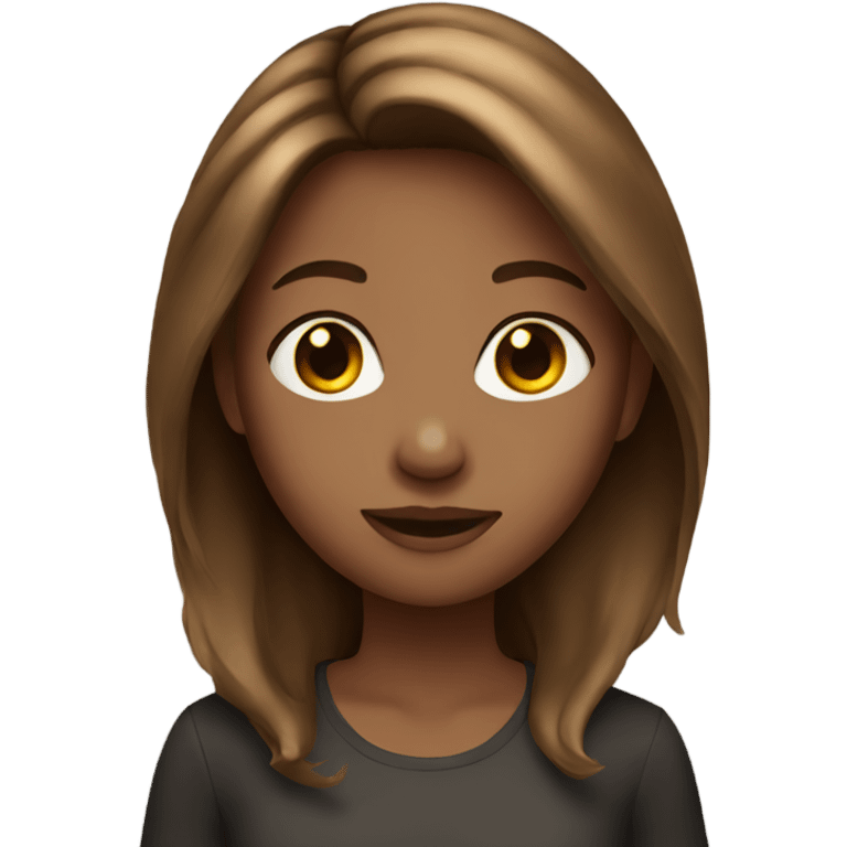 Girl with brown and highlights hair  emoji