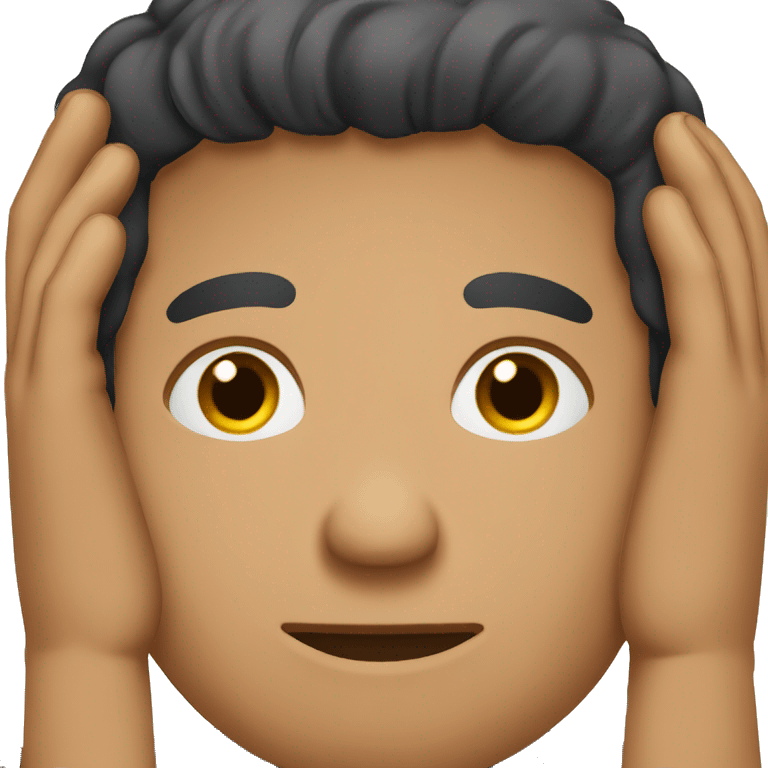 a light-skinned brown man with black straight hair - facepalm emoji