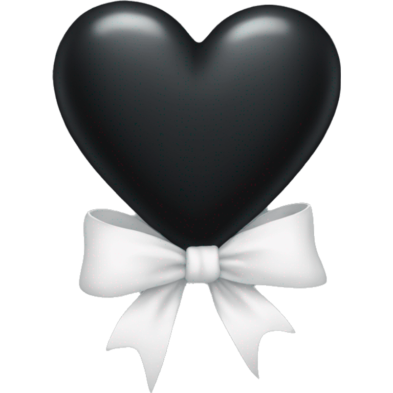 Black heart with white bow emoji  emoji