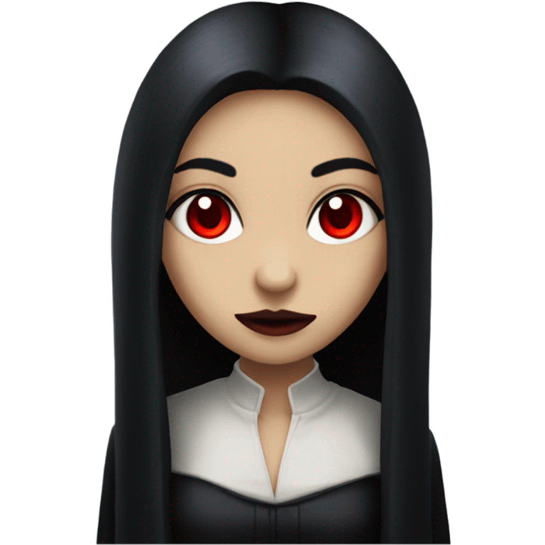 vampire girl, red eyes, black long hair emoji