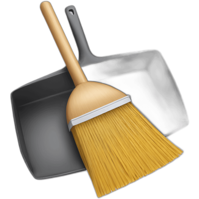 hand broom and dustpan emoji