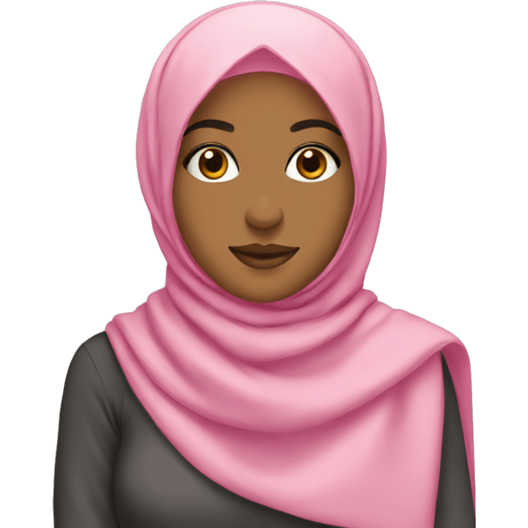 Hijabi girl wearing pink emoji