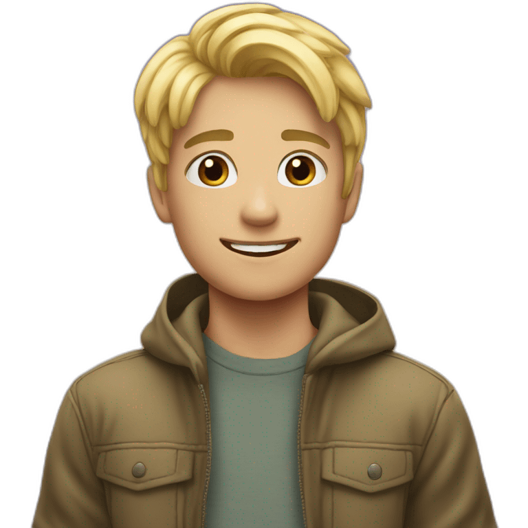 blonde boy in outdoor sky emoji