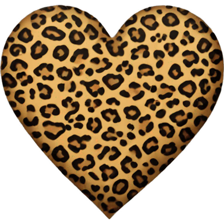 leopard print heart emoji