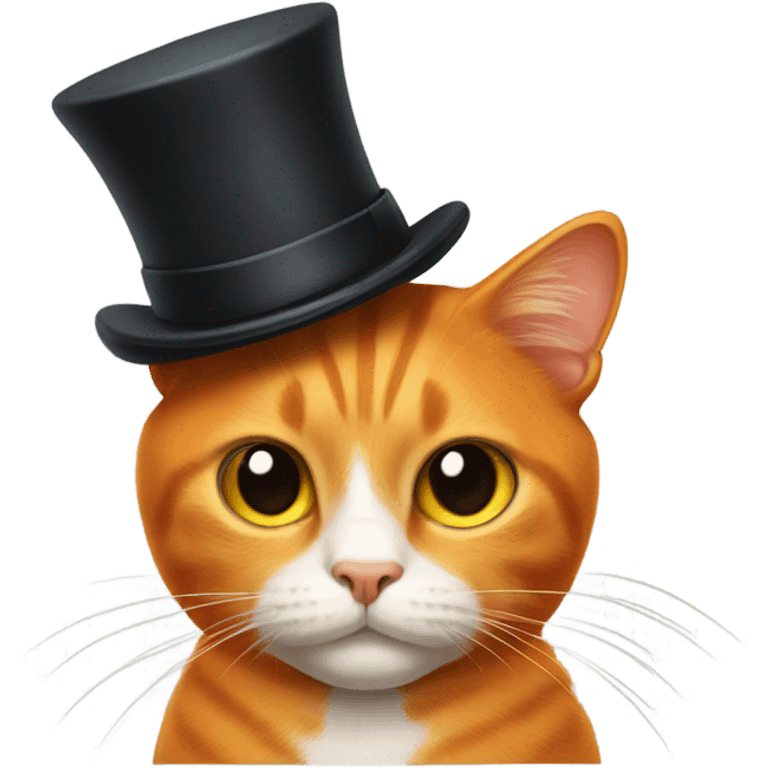 Orange cat with top hat emoji