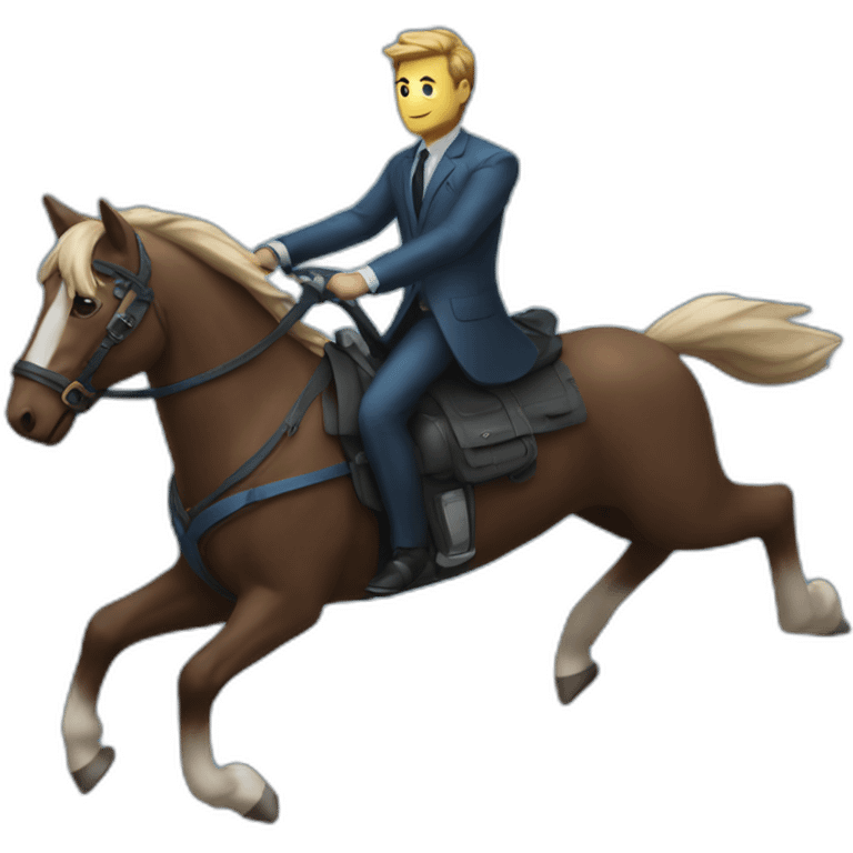 suit man ridding blue starlink emoji