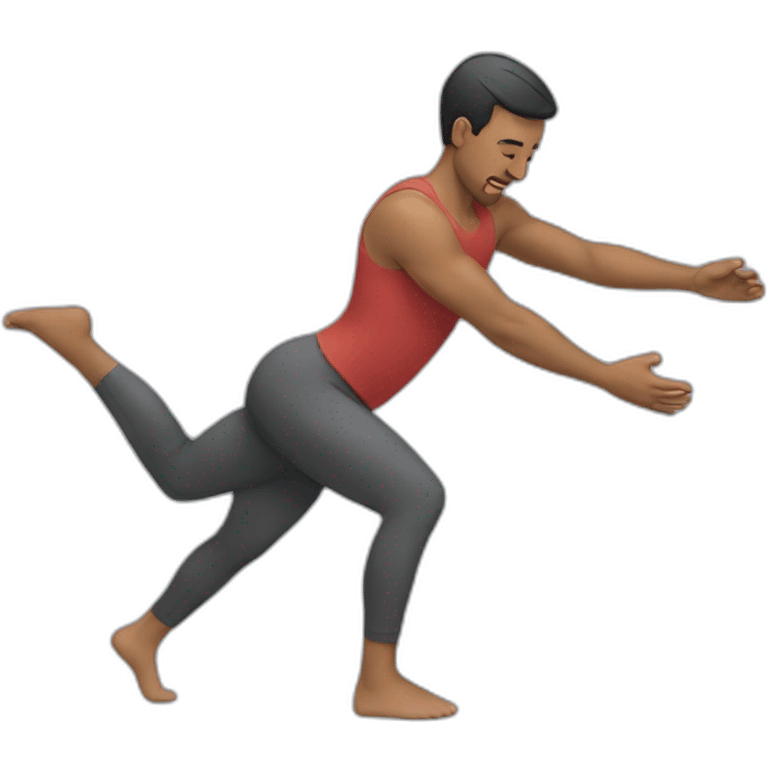 men doing back stretch emoji