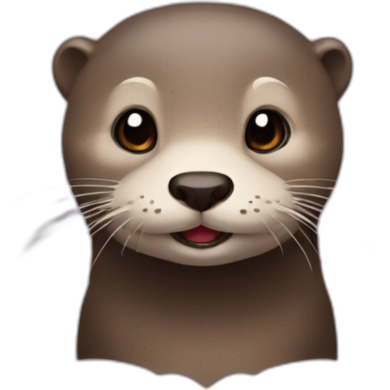 Otter with heart than eyes emoji