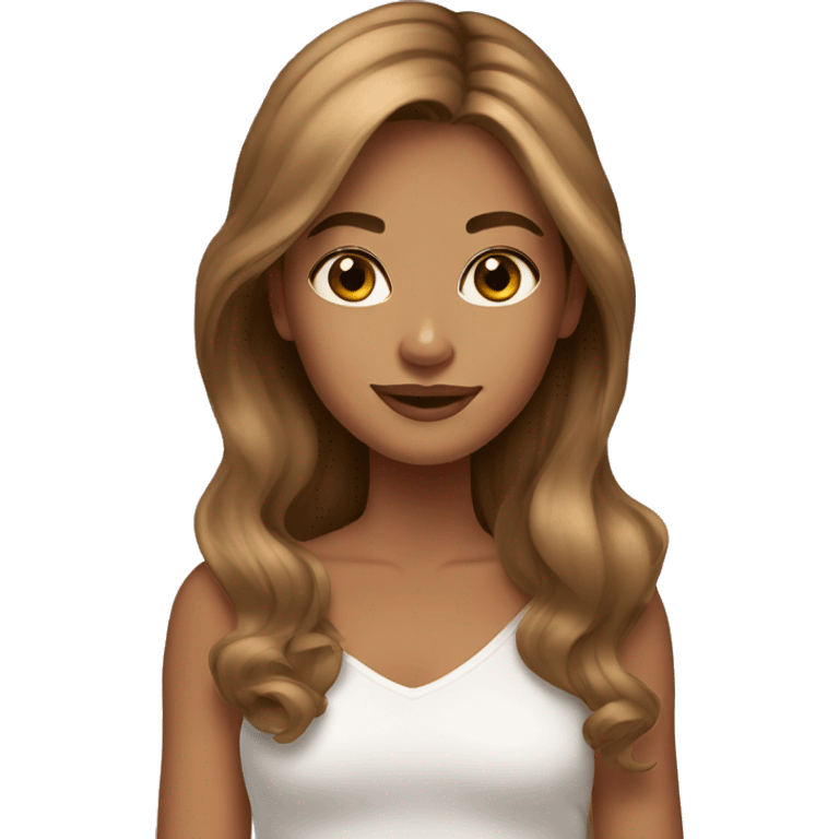 stunning tan girl light brown hair emoji