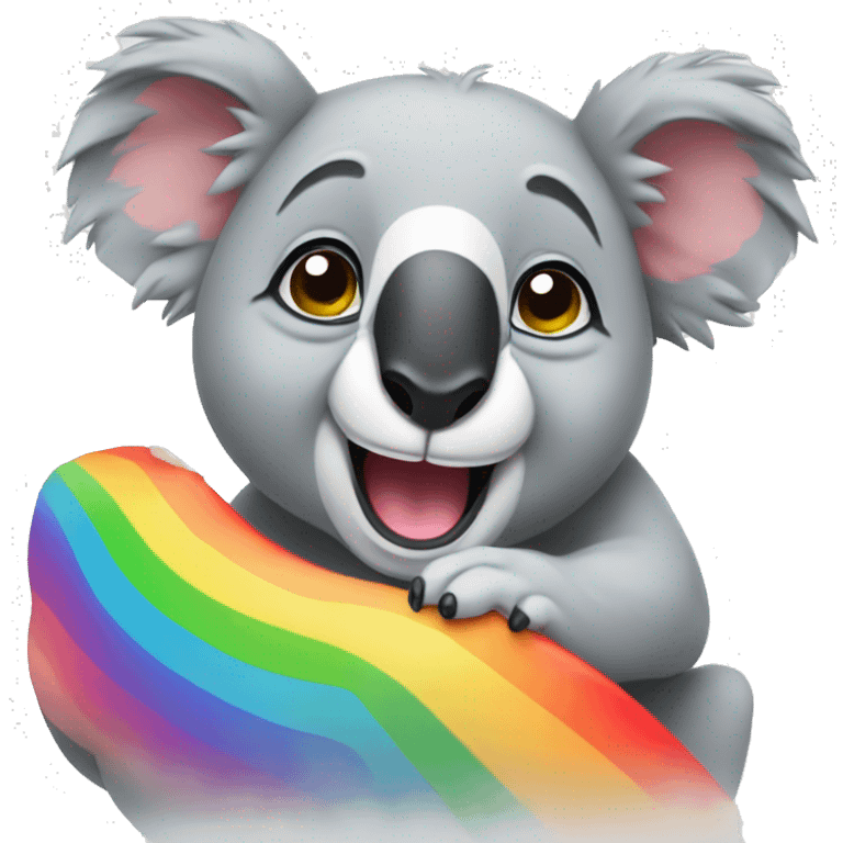 Rainbow silly koala emoji