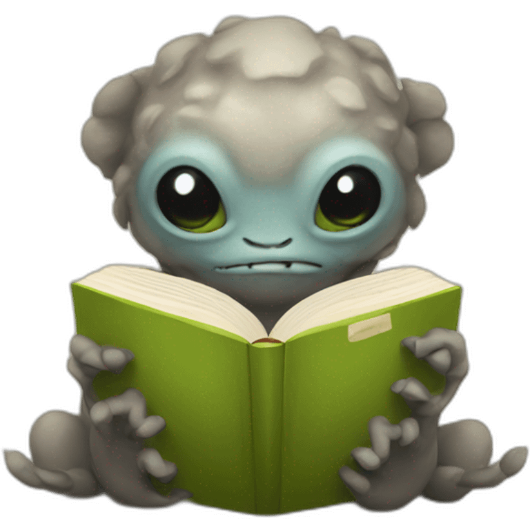 Creature reading a book emoji