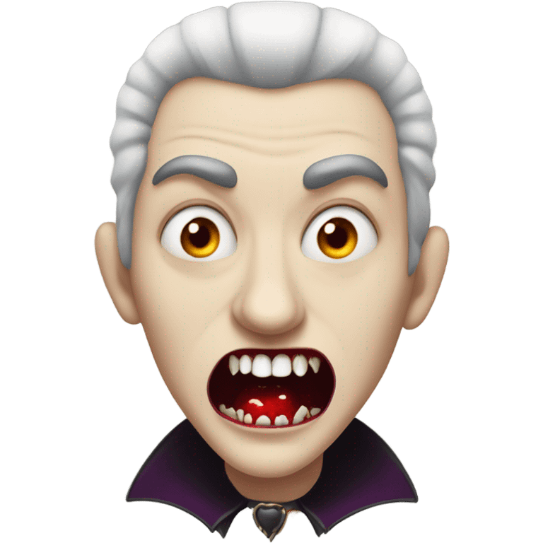 Dracula with blood dripping from tooth emoji