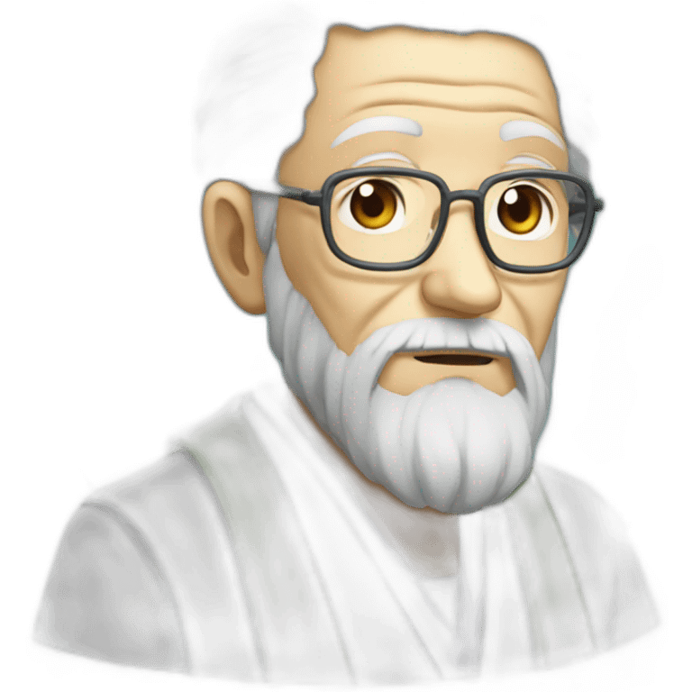 Old wise medical expert in anime style emoji