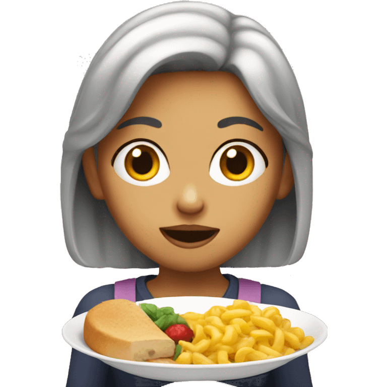 girl eating  emoji