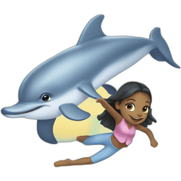 girl riding dolphin emoji