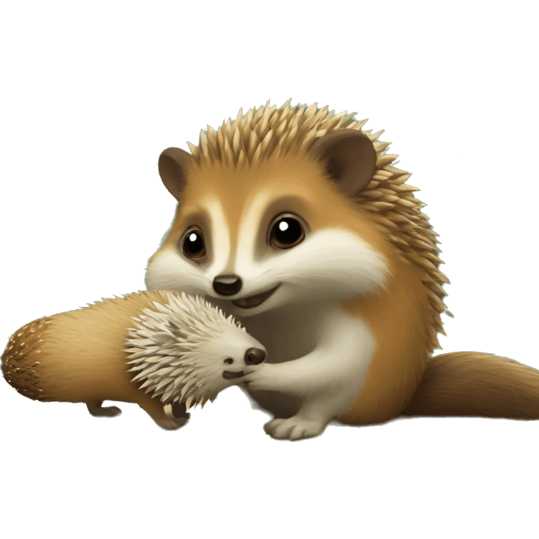  weasel painting a hedgehog emoji