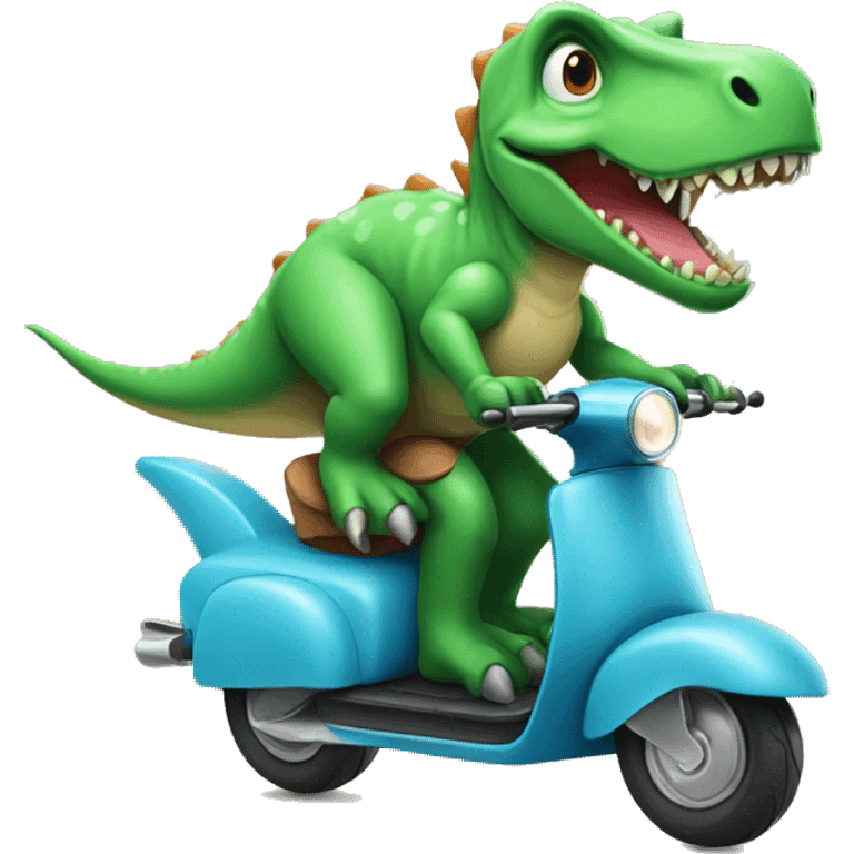 Dino riding a scooter emoji