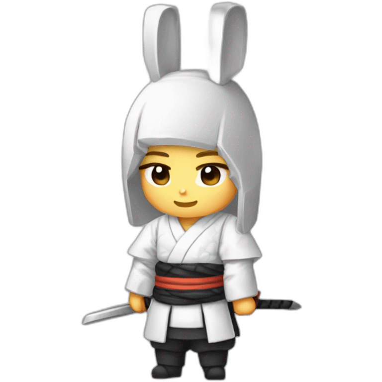 pixelart develper samurai bun, white hoodie computer iridescente light emoji