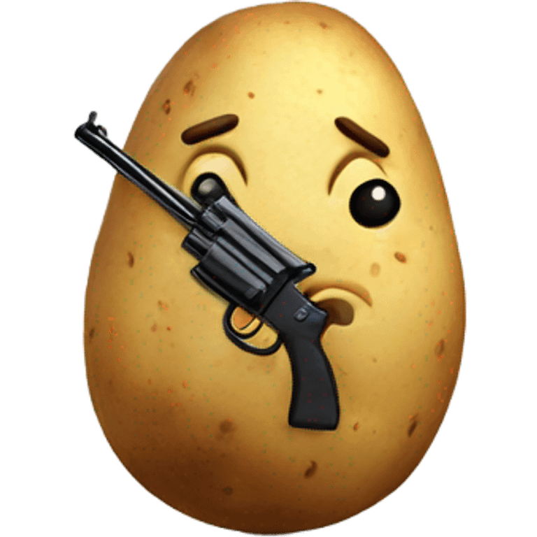 Potato with a gun emoji