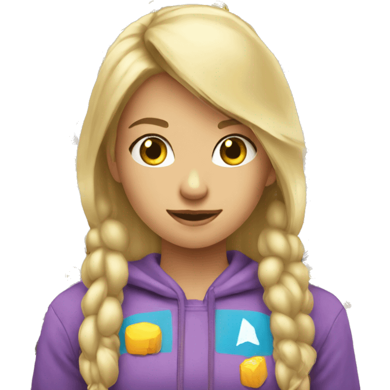 Girl blonde hair playing video games emoji