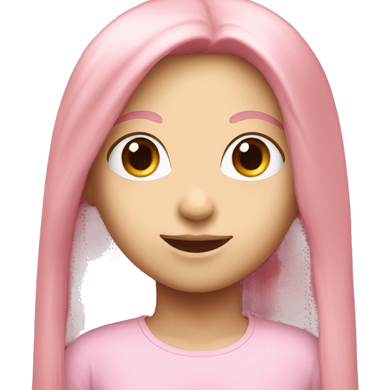 Light pink long hair collected in a helmet girl emoji