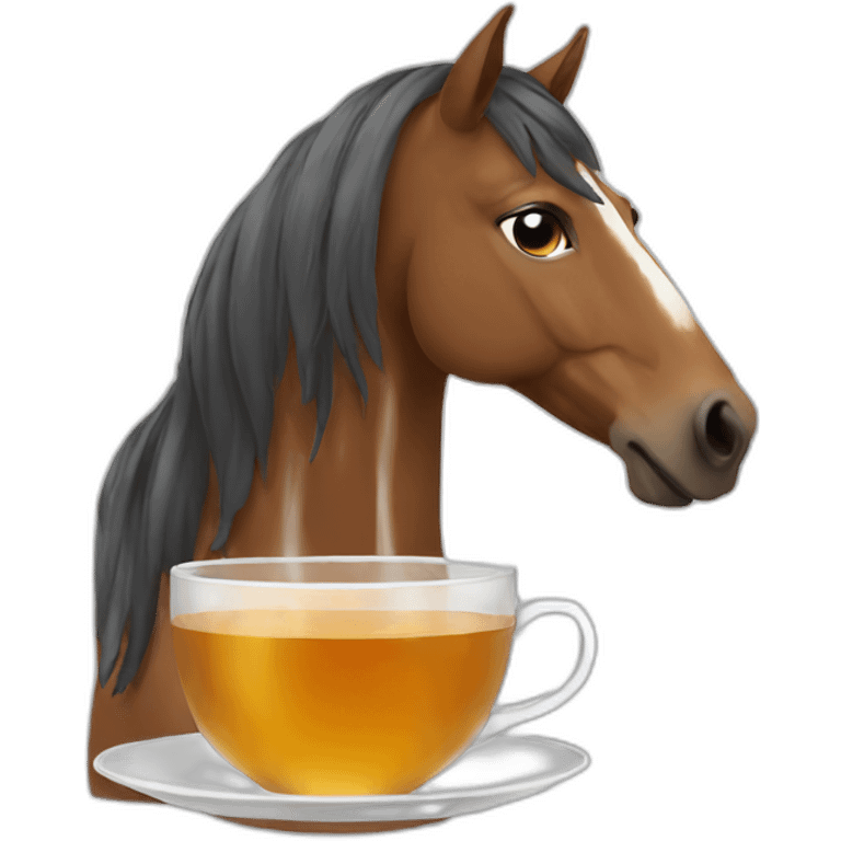 horse sipping tea emoji