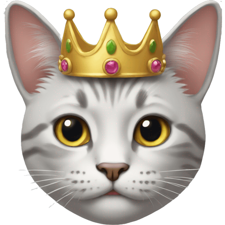 a cat with a crown on his face emoji