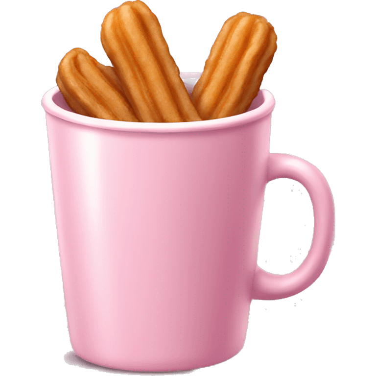 Baby Pink Cup with straight churros inside  emoji