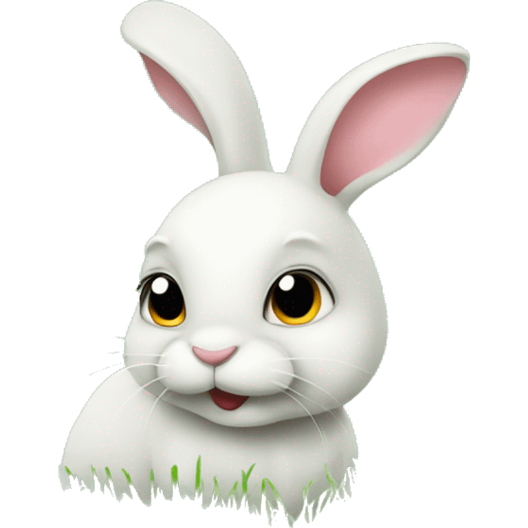 Bunny eats grass emoji