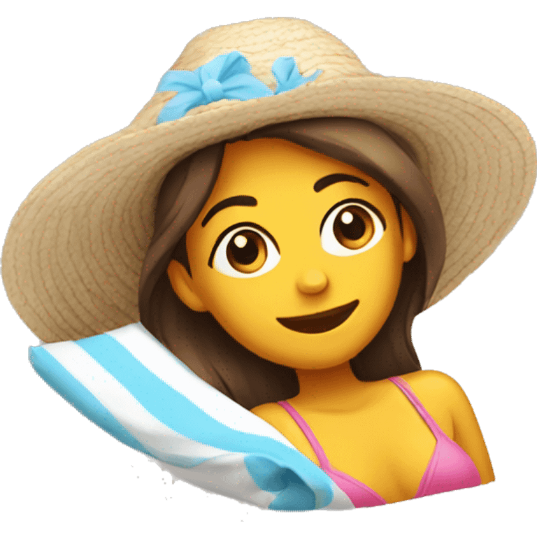 Girl sunbathing  emoji