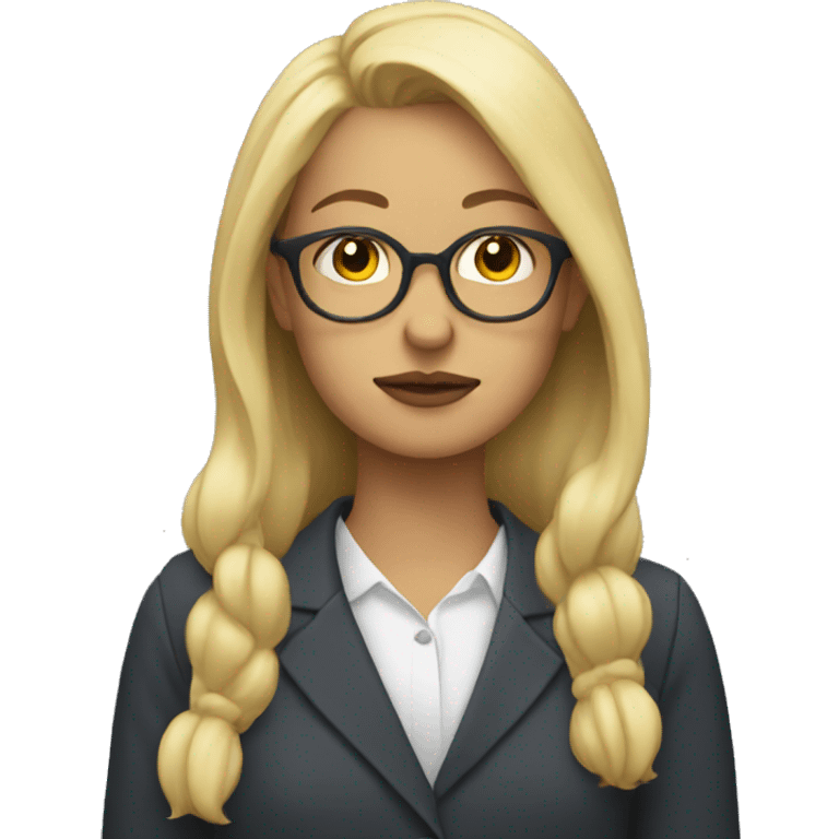 blonde wearing glasses with a pensive face emoji