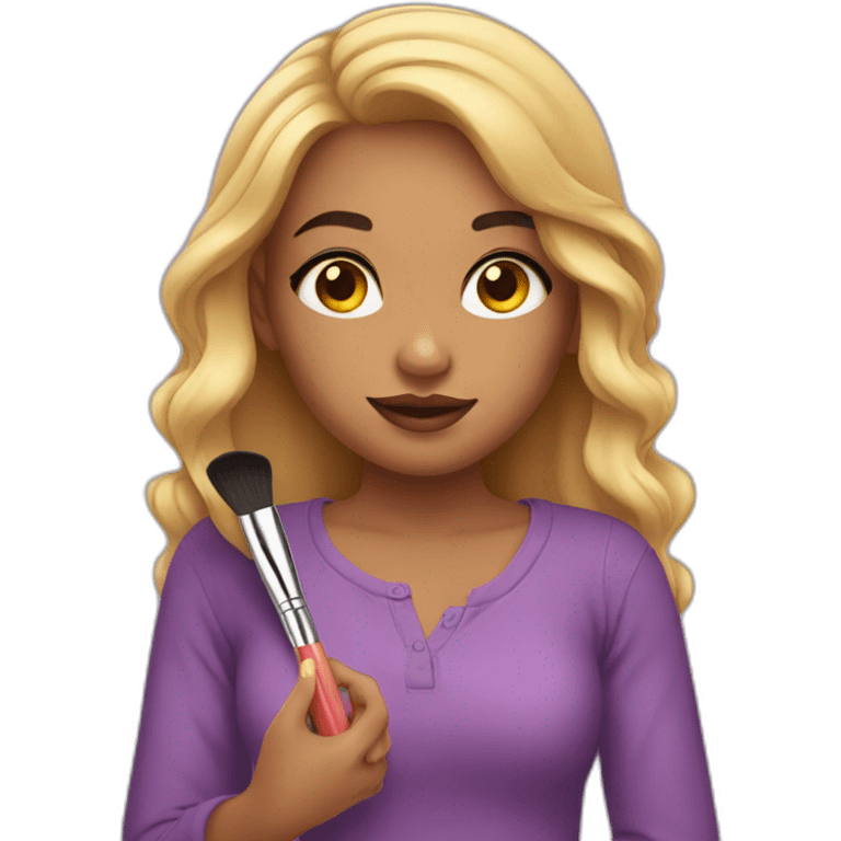 girl holding make up emoji