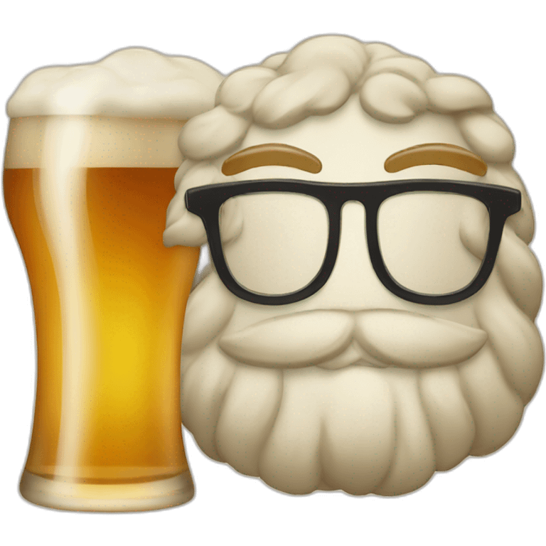 Beer with glasses emoji