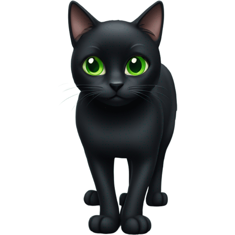 Black cat with green eyes emoji