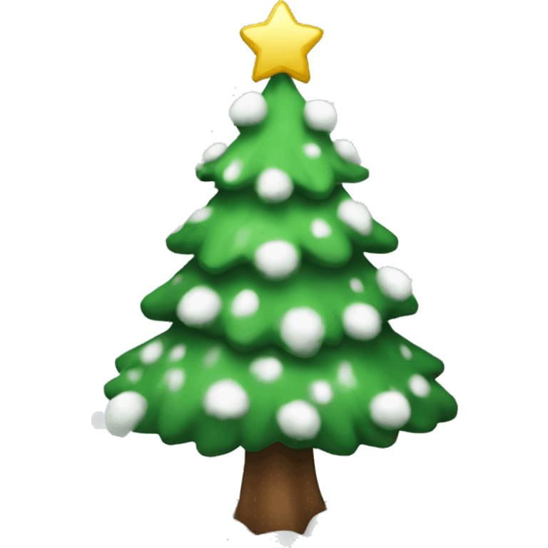 Christmas tree with snow emoji