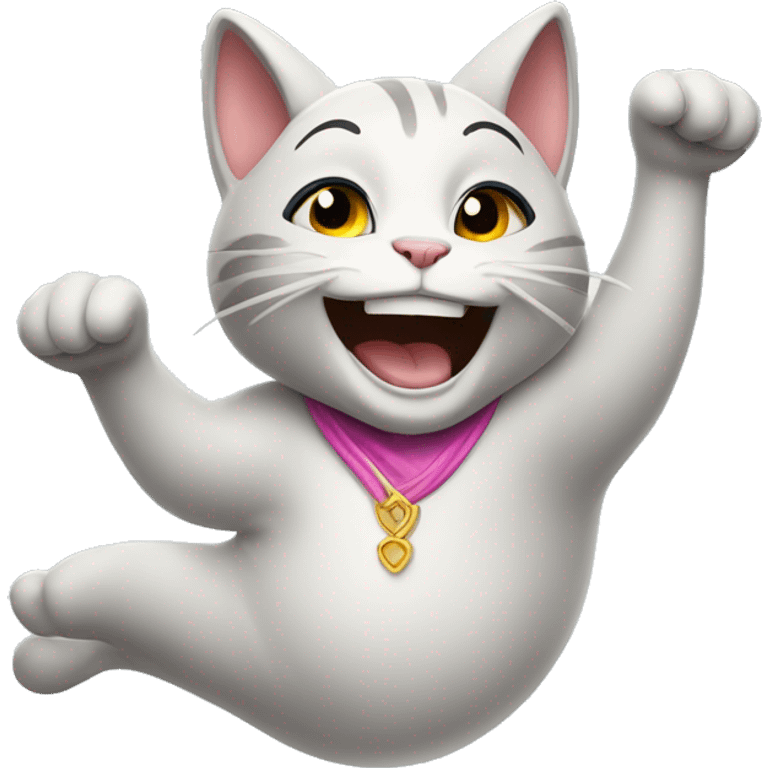 happy lady cat dancing emoji