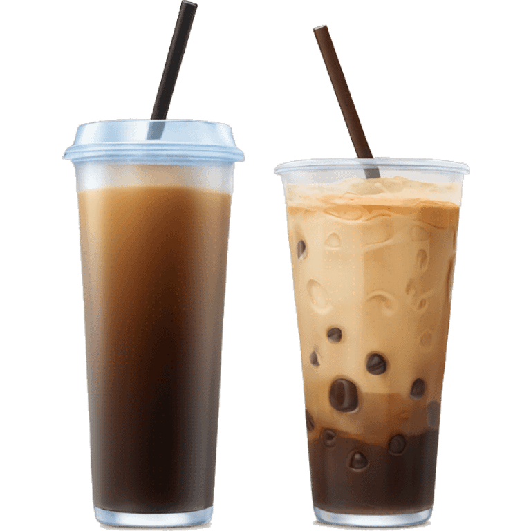 Iced coffee with some espresso in end of glass emoji