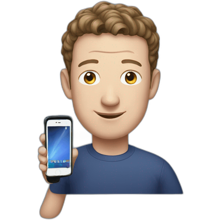 Mark Zuckerberg using mobile  emoji