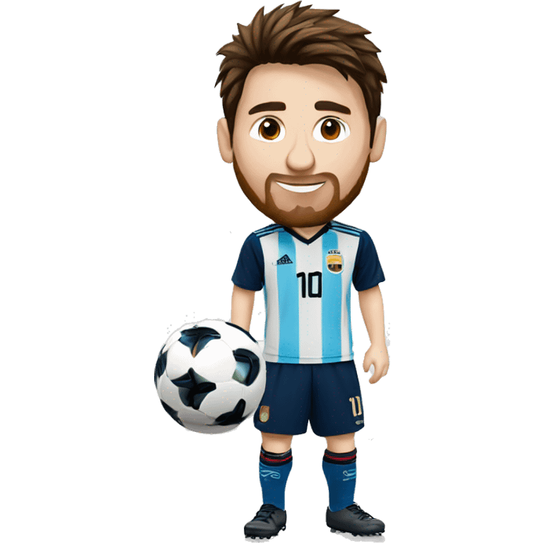 lionel messi with world cup emoji