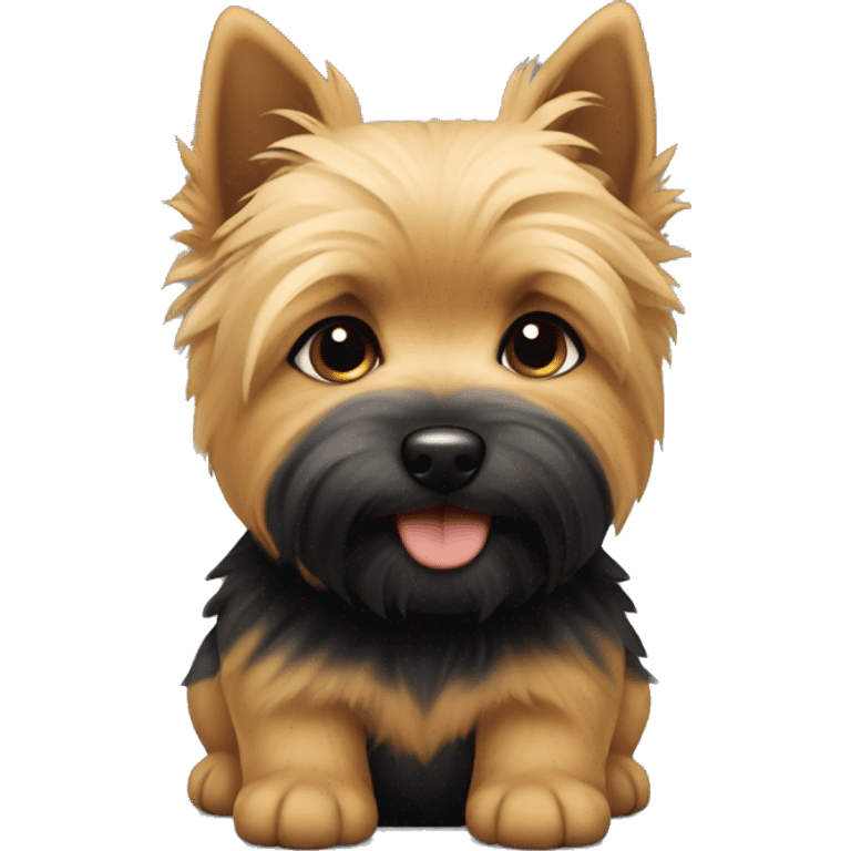 Head on puppy of Norwich terrier is Black and Tan colour  emoji