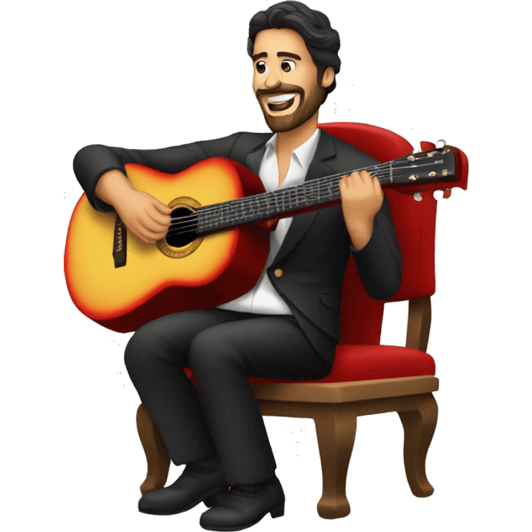 Guitarrista flamenco en una silla emoji