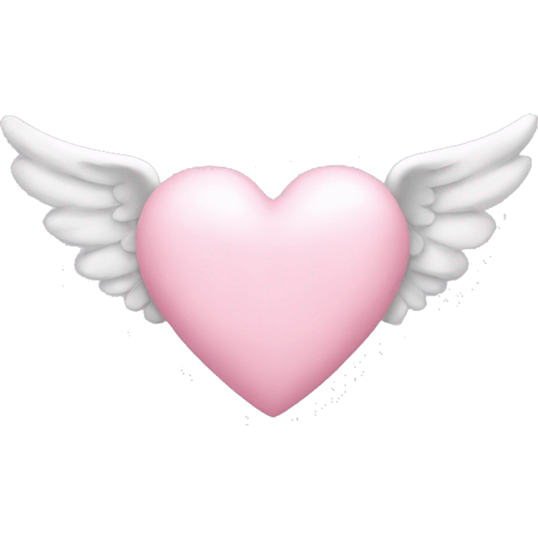 Light pink heart with angel wings emoji