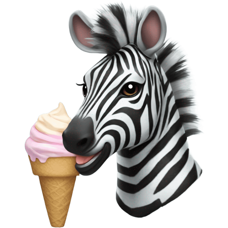 Zebra eating ice cream emoji