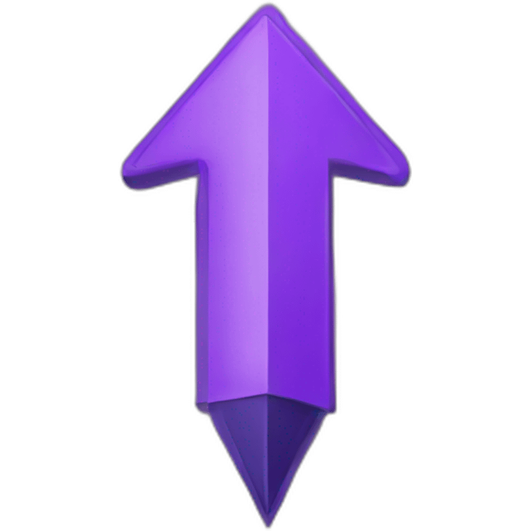 Purple arrow pointing up with the word “this” underneath emoji