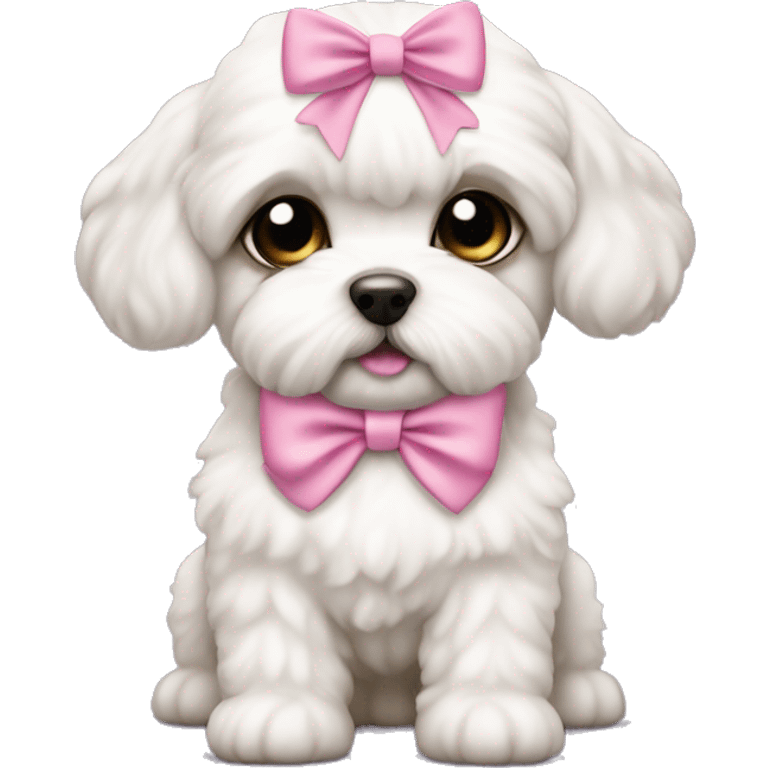 Schichon puppy pink bow emoji