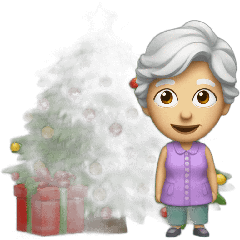 Christmas tree and granny emoji