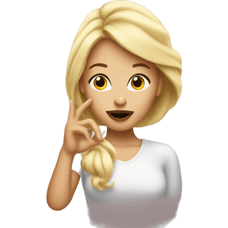 Blond woman blowing a kiss emoji