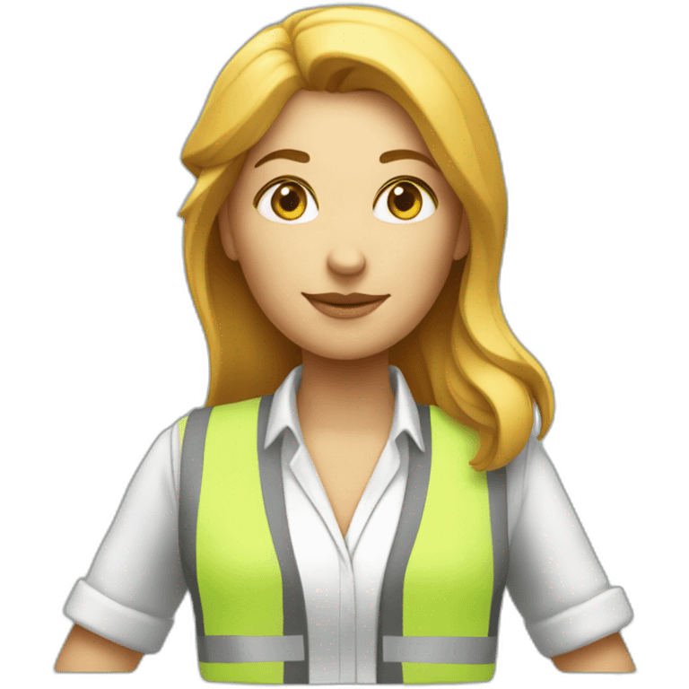 woman architect in vest holding blueprints emoji