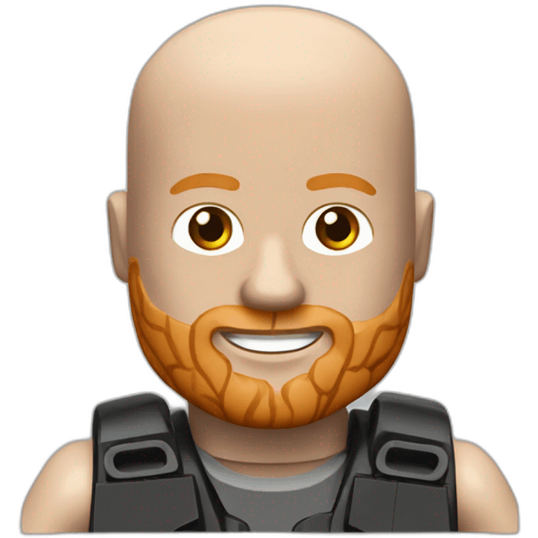 Bald ginger man Lego train emoji